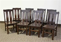 8 WORMY MAPLE "CLIFFORD" SIDE CHAIRS
