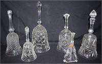 6pcs Vintage Cut Glass Bells
