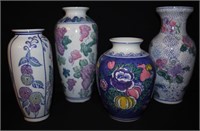4pcs Asian Style Floral Vases