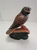 5 3/4 in Stone Carved Bird Hand Painted Made In Pe