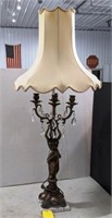 Vintage Marble Based Lamp w/Prisms