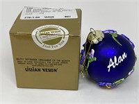 Lillian Vernon Personalized Ornament " Alan"