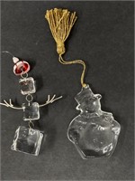 Glass Snowman Christmas Ornaments