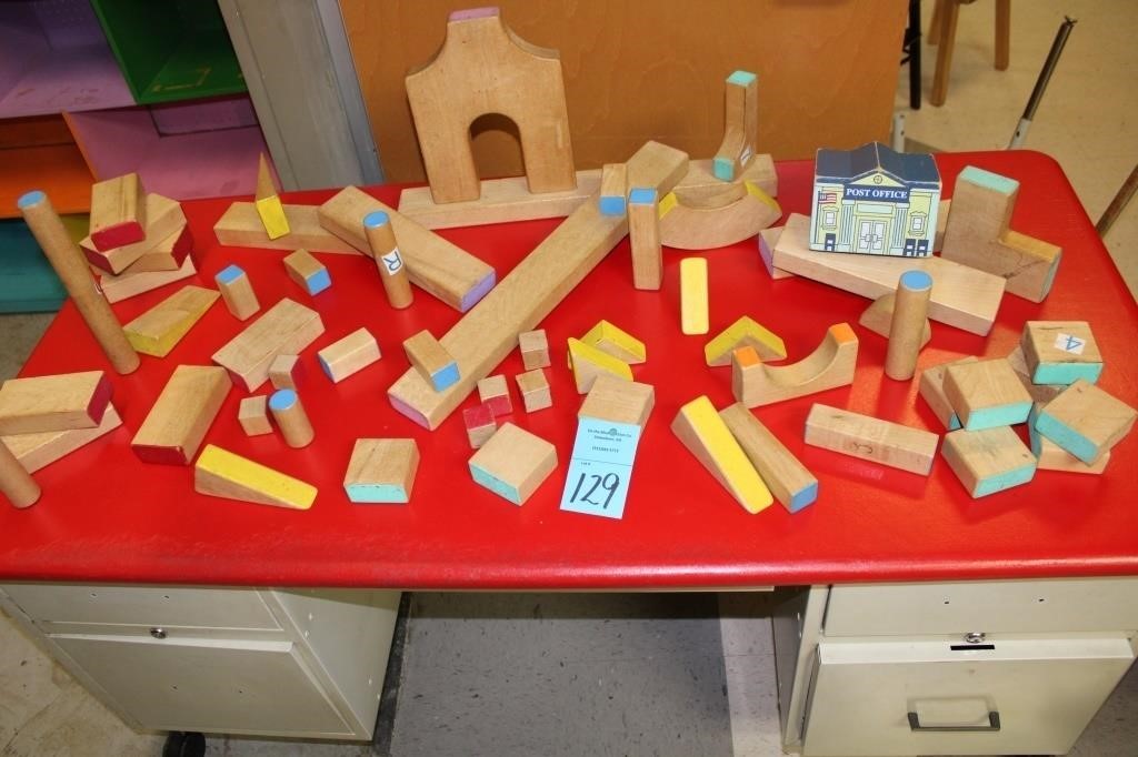 Asssorted Solid Wooden Blocks and Buildings