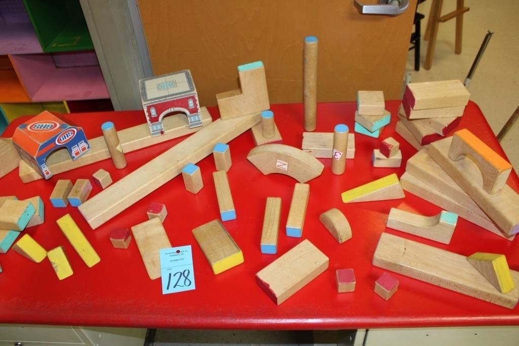 Assorted Solid Wooden Blocks and Buildings