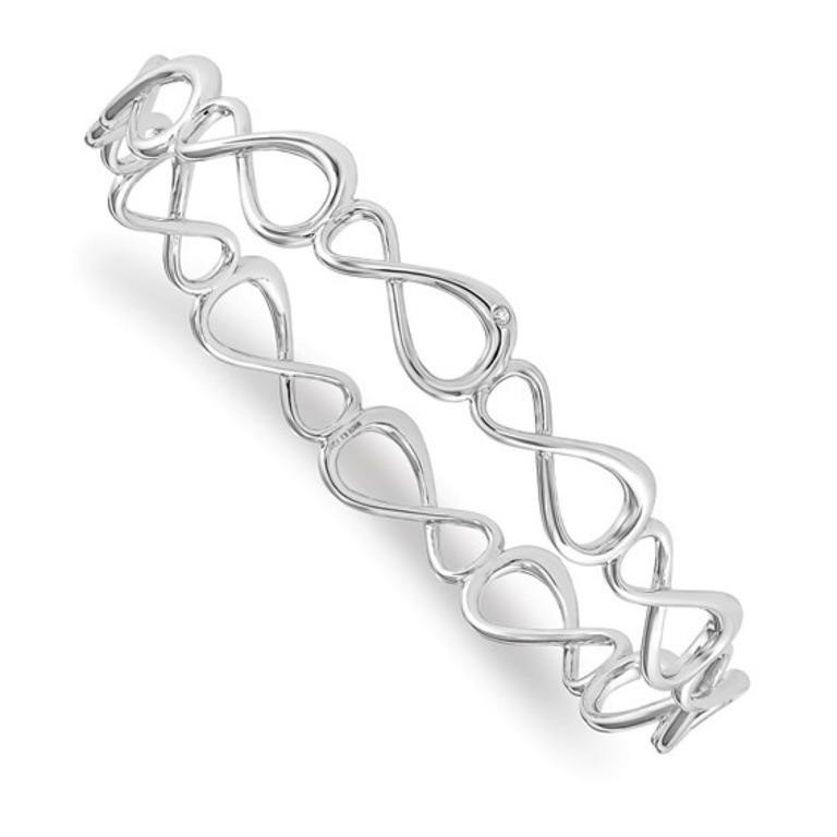 Sterling Silver Diamond Infinity Symbol Bangle