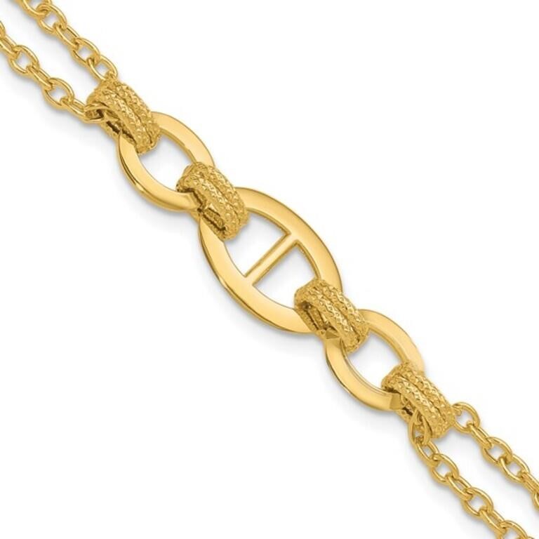 14K- Multi-strand Fancy Link Bracelet