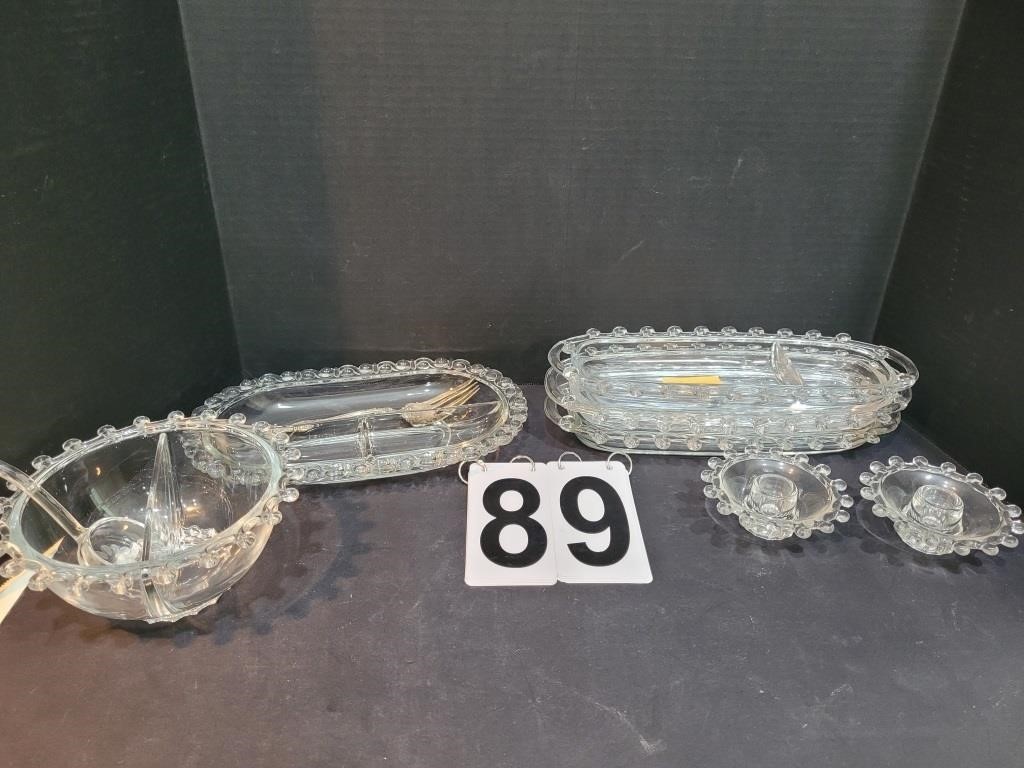 Heisey Lariat Glass Divided Dishes ~ Bowls &