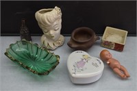 Glamour Girl Head Vase USA, Mini Purple Bottle,etc