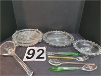 Heisey Lariat Divided Serving Dishes ~ Glass