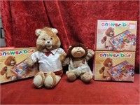 Teddy Ruxpin doll, answer boxes, Cabbage patch