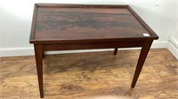 Wood table, 17x27 “ top, 19” ht