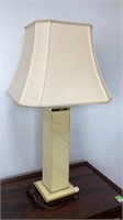32” Pillar style lamp, clean shade, pillar is