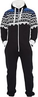 (Size: 2XL -  black/ blue) Trendz Mens Onesies