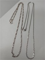 2 Sterling silver chain necklaces stamped 925