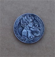 Hobo Style Buffalo Nickel Coin