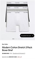 Size S Modern Cotton Stretch 3 Pack Boxer Brief
