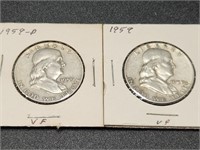 Two 1959 Franklin Half Dollars