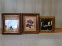 Estate lot of a mirror and 2 pictures