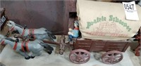 cast iron horse & wagon