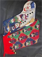 Two (2) Vintage Embroidered Christmas Stocking