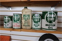 ASSORTED QUAKER STATE OIL CANS