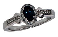 14kt Gold London Blue Topaz & Diamond Ring