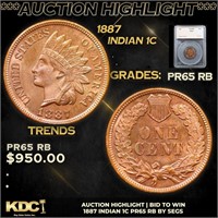Proof ***Auction Highlight*** 1887 Indian Cent 1c