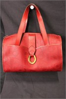 Dior Red Front Clasp Boston Travel Bag