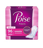 Poise Incontinence Pads for Women 96CT