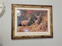 Framed Charles Alsheimer Deer Picture
