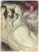 Marc Chagall "Sarah and Abimelech" original Bible