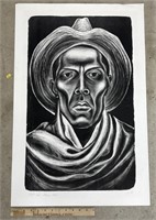 Moshe Gat Mexico Portrait Lithograph