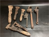Lot of Early Iron and Wood Handled Wrenches
