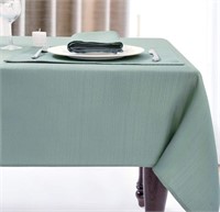 (Long 54 x 108 - Green Teal) Stripe Fabric Table