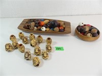 Qty of Various Beads With Wooden Trays