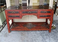 Chinese elm side cabinet