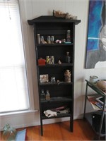 LADDER STAND/SHELF WITH CONTENTS - SKULLS, JARS,