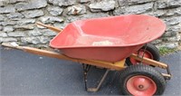 Wheelbarrow, dual pneumatic tires