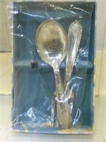 Sterling Silver Baby Spoon and Fork set in box -