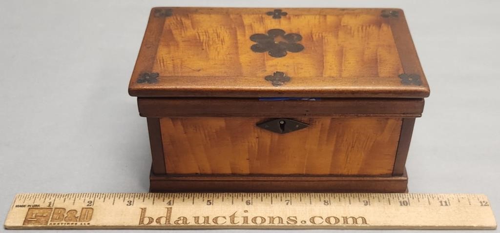 Antique Inlaid Wood Sewing Work Box