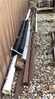 Square metal tubing, pvc pipe, drain tile, rebar