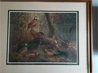 1982 Keese Framed Print of Quail Covey in Woods