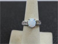 3.12ct oval cut fire opal ring