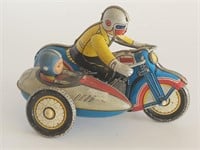 VTG SCHYLLING WIND UP TOY MOTORCYCLE AND SIDECAR