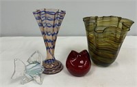 Art Glass Vases and Fish