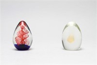 Murano Egg-Form Paperweights, Group of 2
