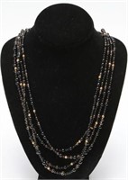 Tiffany & Co. 14K Gold Onyx & Quartz Necklace