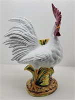 Hand Painted Italy Ceramic Rooster Vase