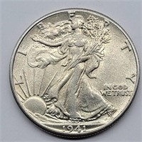 1941 WALKING LIBERTY HALF DOLLAR AU